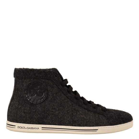 Dolce & Gabbana Other - Dolce & Gabbana Gray Wool Cotton Casual High Top Sneakers